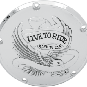 Derby Cover - Live to Ride - 5-Hole - Chrome - '99-'18 Big Twin