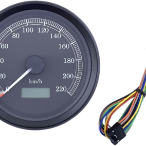 Universal 3-3/8" Programmable Electronic Speedometer - KPH - Black Face - Black Bezel