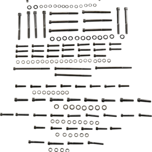 Bolt Kit - Engine - Knurled/Socket-Head - Black/Chrome - M8