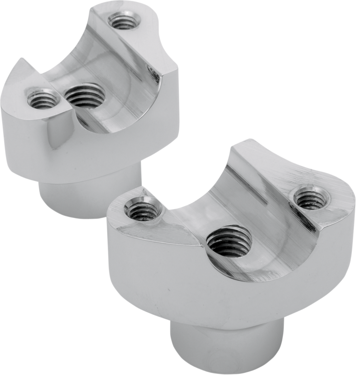 Forged Aluminum Handlebar Risers - Straight - 1.7" - Chrome