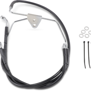 Brake Line - Front - Black - +8" - FLH '96-'07