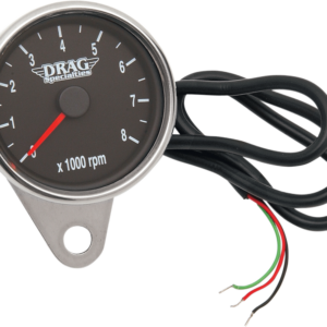 Mini Electronic Tachometer - Polished - Backlit LED Black Face - 2.4"