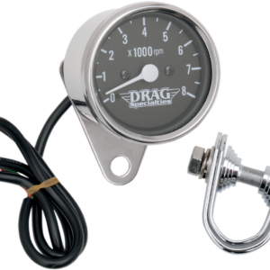 2.4" Mini Electronic Tach - Stainless Steel Housing - Backlit LED Black Face