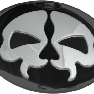 Fuel Door - Split Skull - Black with Chrome