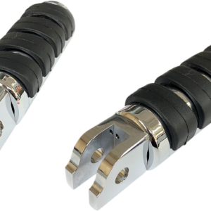 FML Soft-Ride Foot Pegs - Driver - Chrome/Black - Softail