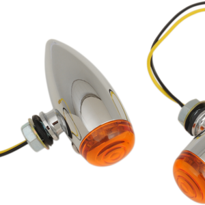 BulletvMarker Lights - LED - Amber Lens - Chrome