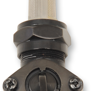 Fuel Petcock - Downward - Gloss Black - 22 mm