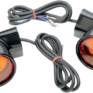 Bullet Turn Signal Lights - Front - Gloss Black - Harley-Davidson