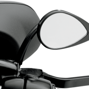 Mirror - Side View - Teardrop - Black - Curved/Short Stem - Each