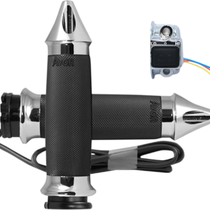 Heated Grips - Custom Contour - Spike - Cable - Chrome