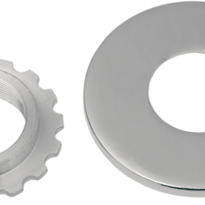 Steering Stem Bearing Adjusting Nut with Dust Cover - Chrome