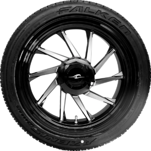 Hurricane 3D Rear Right Wheel - Black Cut (18") | Falken Tire (215/45ZR18)