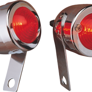 Bullet Light - Side-Mount - Left - Red Lens - Chrome