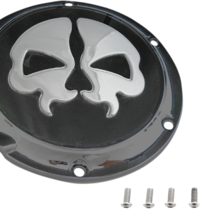 Derby Cover - Split Skull - 5 Hole - Black w/Chrome Skull - '04-'22 Sportster