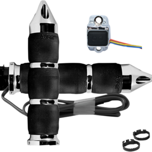 Heated Grips - Air Cushion - Spike - Metric - Chrome