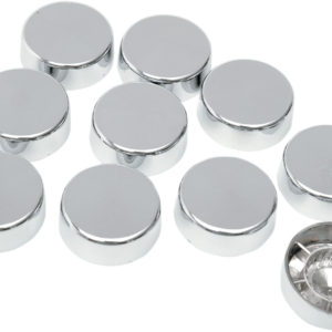Bolt Covers with Washers - Hex - 5/8" - Chrome - 10 Pack