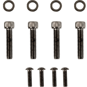 Bolt Kit - Handlebar Controls - Knurled/Socket-Head - Black/Chrome - M8