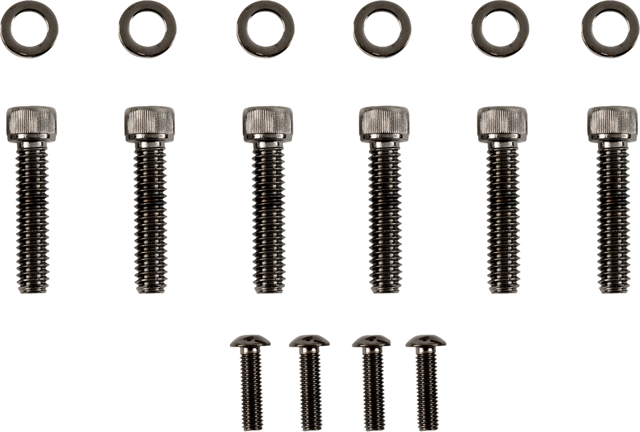 Bolt Kit - Handlebar Controls - Knurled/Socket-Head - Black/Chrome - M8