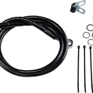 Brake Line - Front - Black - +4" - '99-'07 FXST