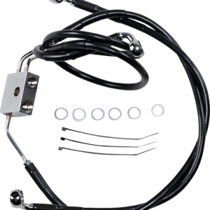Brake Line - Front - Black - +8" - FXDF '12-'17