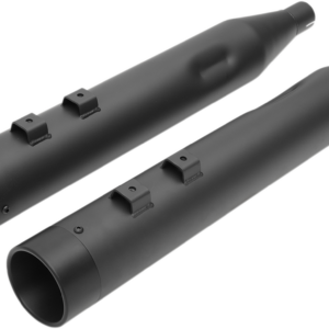 4" Slip-On Mufflers with Billet End Caps - Black/Black