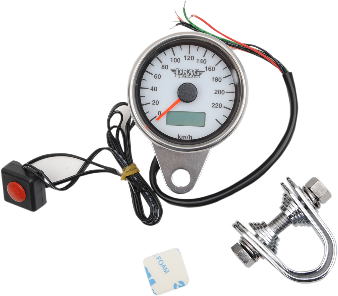 Programmable Mini Electronic Speedometer with Odometer/Tripmeter - 2.4" - Black