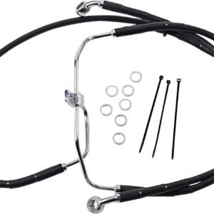 Brake Line - Front - Black - +4" - FXDF '08-'17