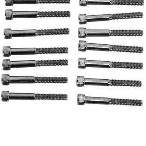 Bolt Kit - Primary Cover - Knurled - Black/Chrome - '04-'21 Sportster