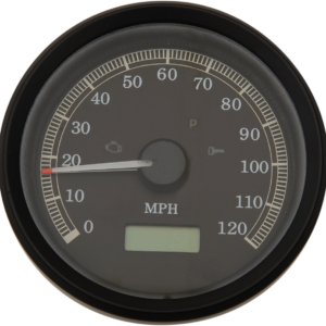3-3/8" MPH Programmable Electronic Speedometer - Black Bezel - Black Face