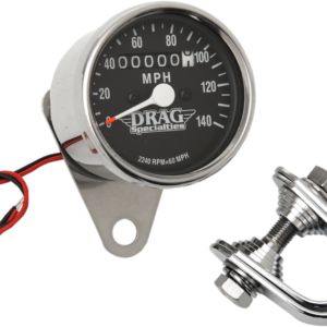 2.4" MPH Mini LED Mechanical Speedometer/Indicators - Chrome Housing - Black Face - 2240:60