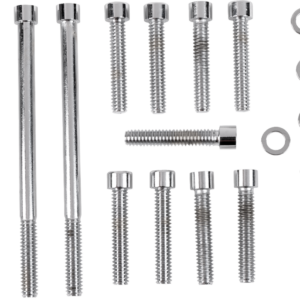 Bolt Kit - Outer Primary - Smooth/Socket-Head - Chrome - M8