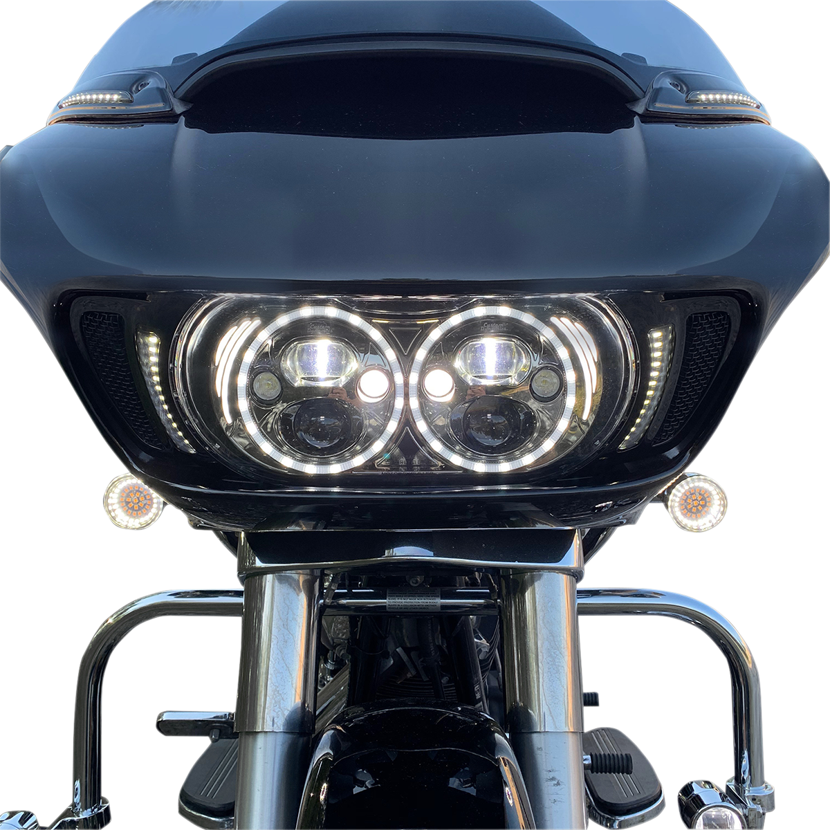 Bullet-Style Dual Front Turn Signal Insert - White - Amber