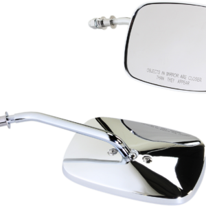 Mirrors - OEM - Side View - Rectangle - Chrome - Short - Pair