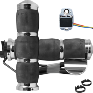 Heated Grips - Air Cushion - Throttle Boss - Metric - Chrome