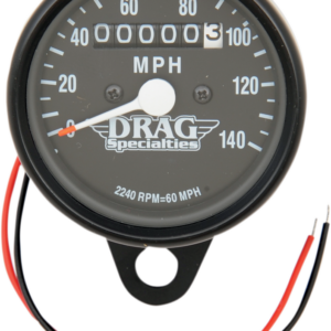 2.4" MPH Mini LED Mechanical Speedometer/Indicators - Black Housing - Black Face - 2240:60