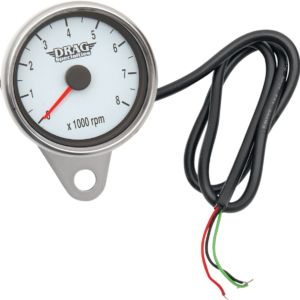 Mini Electronic Tachometer - Polished - Backlit LED White Face - 2.4"