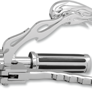 Mirrors - Flame - Side View - Oblong - Chrome - Pair