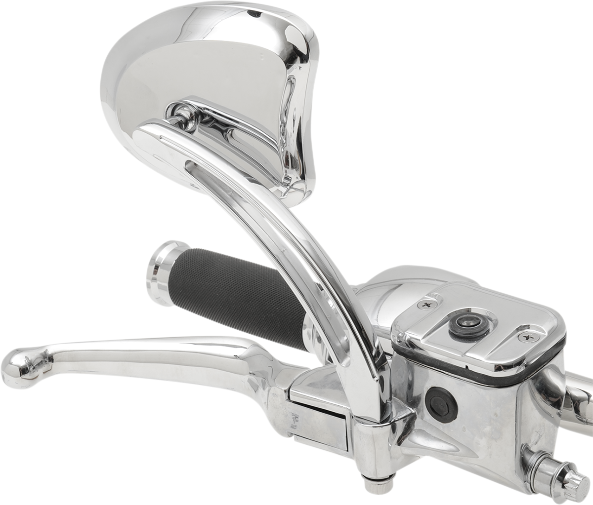 Mirrors - Side View - Tapered - Chrome - Long Stem - Pair