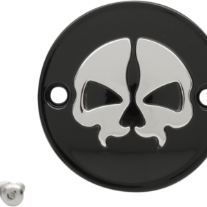 Points Cover - Black - Chrome Skull - 2 Hole - M8