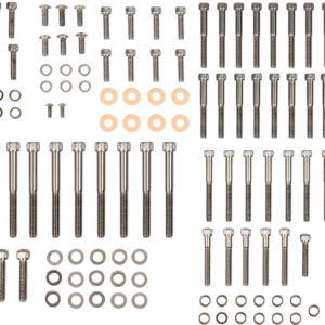 Bolt Kit - Complete Motor - Knurled/Socket-Head - Black/Chrome - '04-'21 Sportster