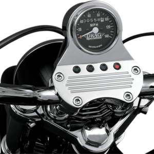 2.4" MPH Mini LED Mechanical Speedometer/Indicators - Chrome Housing - Black Face - 2:1