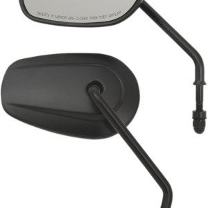 Mirrors - OEM/Replacement - Side View - Teardrop - Long Stem - Black - Pair