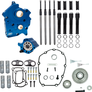 Cam Chest - Oil Cooled - Gear Drive - Black Pushrod Tubes - M8
