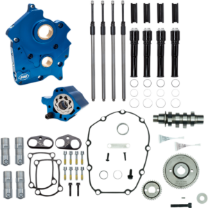 Cam Chest Kit - Water Cooled - Gear Drive - 465 Cam - Black Pushrod Tubes - M8