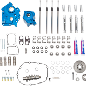 Cam Chest Kit with Plate - Gear Drive - Oil Cooled - 550 Cam - Chrome Pushrods - M8
