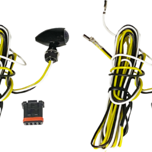 Micro Bullet Turn Signals - LED - Amber/White - Black