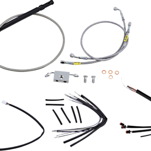 Handlebar Cable/Brake Line Kit for Burly Ape Handlebars - 14" Gorilla - Softail/Touring - Stainless