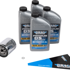 Full Synthetic Oil Change Kit - 20W50 - Twin Cam - Chrome Filter