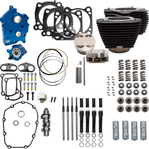 Power Pack - Oil Cooled - 550C - Wrinkle Black w/o Highlight - Black Pushrod Tubes - M8