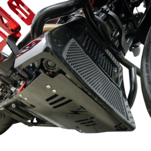 Skid Plate - Carbon Fiber/Gloss - With Red Brackets - FLHX/FLTRX